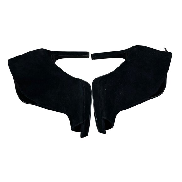 Nine West Tariano Peep Toe Shootie Bootie Black Suede 6.5M - Picture 7 of 11